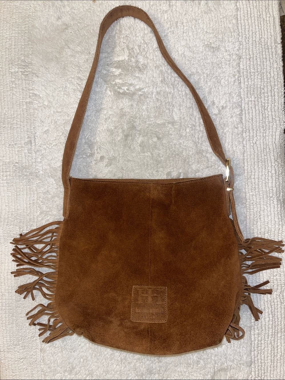 Haute Hippie Brown Suede Fringe Shoulder Bag